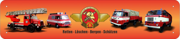 Straßenschild Feuerwehr - retten-löschen- bergen-schützen