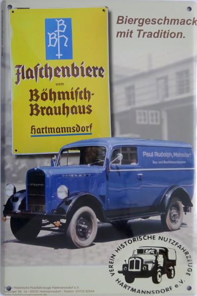 Blechschild 20x30cm - Böhmisch Brauhaus - Nutzfahrzeugmuseum Hartmannsdorf