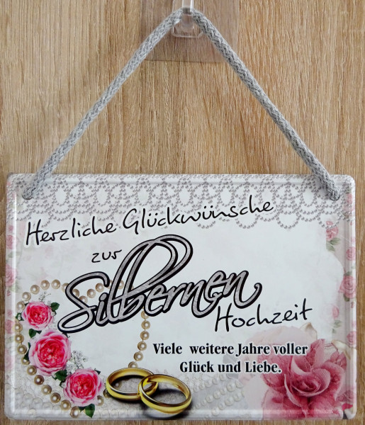 Hängeschild - Herzlichen Glückwunsch zur Silbernen Hochzeit
