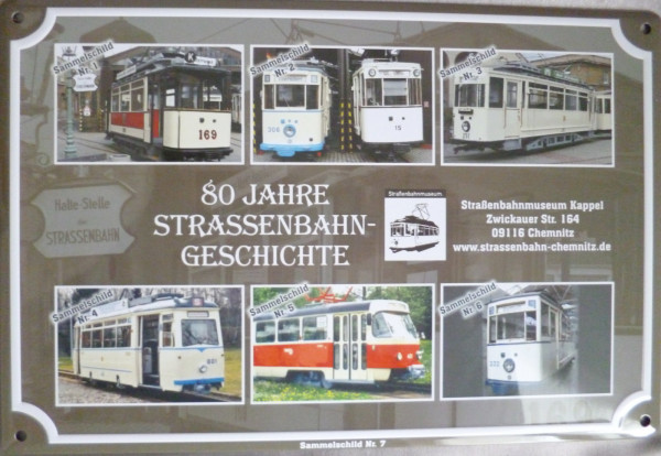Blechschild 20x30cm - Straßenbahn Museum Chemnitz Nr. 7