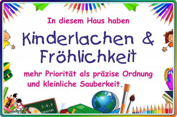 Blechschild Kinderlachen & Fröhlichkeit