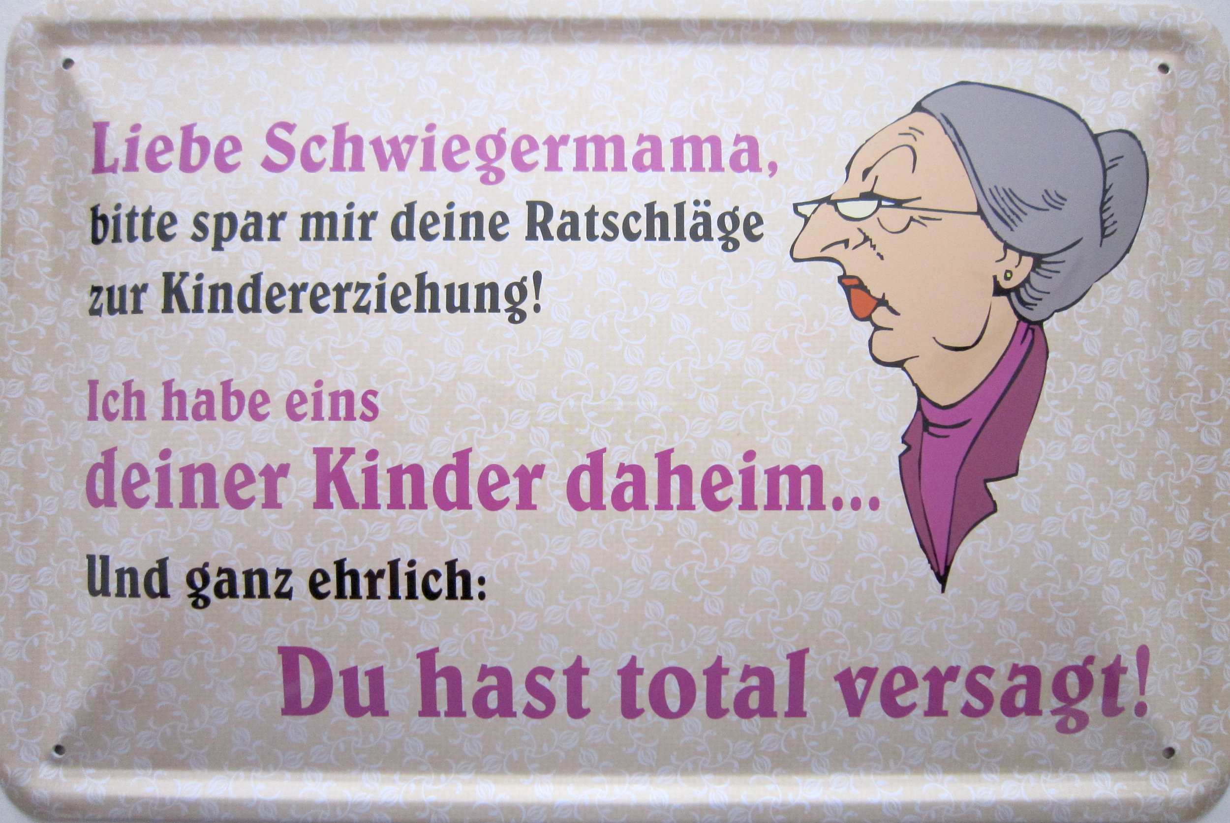 Blechschild Liebe Schwiegermutter 20x30cm Blechschilder Wanka