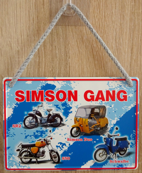 Hängeschild - Simson Gang