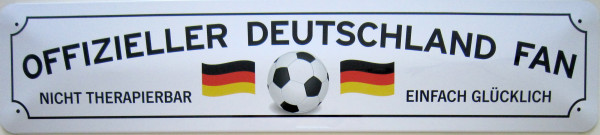 Straßenschild Offizieller Deutschland Fan (weiß)