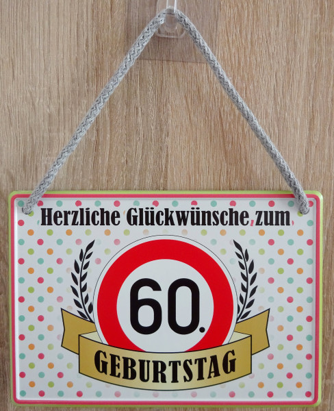 Hängeschild - Herzlichen Glückwunsch zum 60. Geburtstag