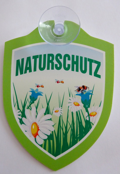 Schild mit Saugnapf - Naturschutz