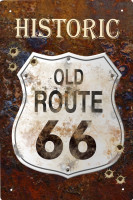 Blechschild Histroic - Old Route 66 Blechschild Histroic - Old Route 66