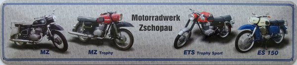 Straßenschild Motorradwerk Zschopau (4er MZ)