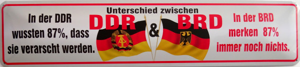 Straßenschild Unterschied zwischen DDR & BRD