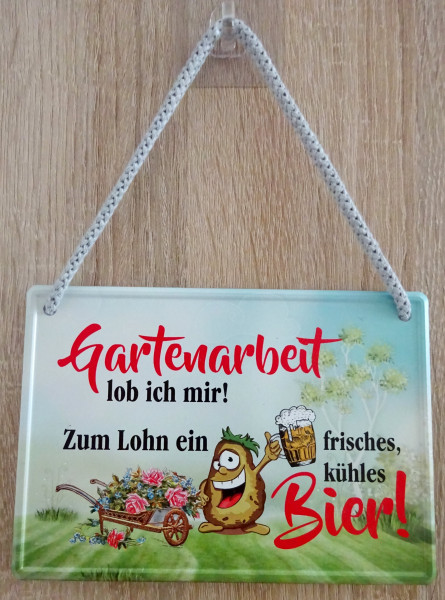 Hängeschild - Gartenarbeit lob ich mir