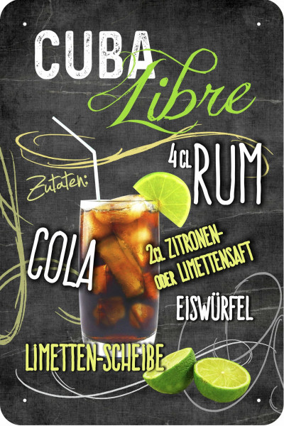 Blechschild Cuba Libre