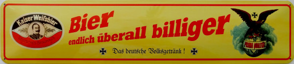 Straßenschild Bier andlich überall billiger