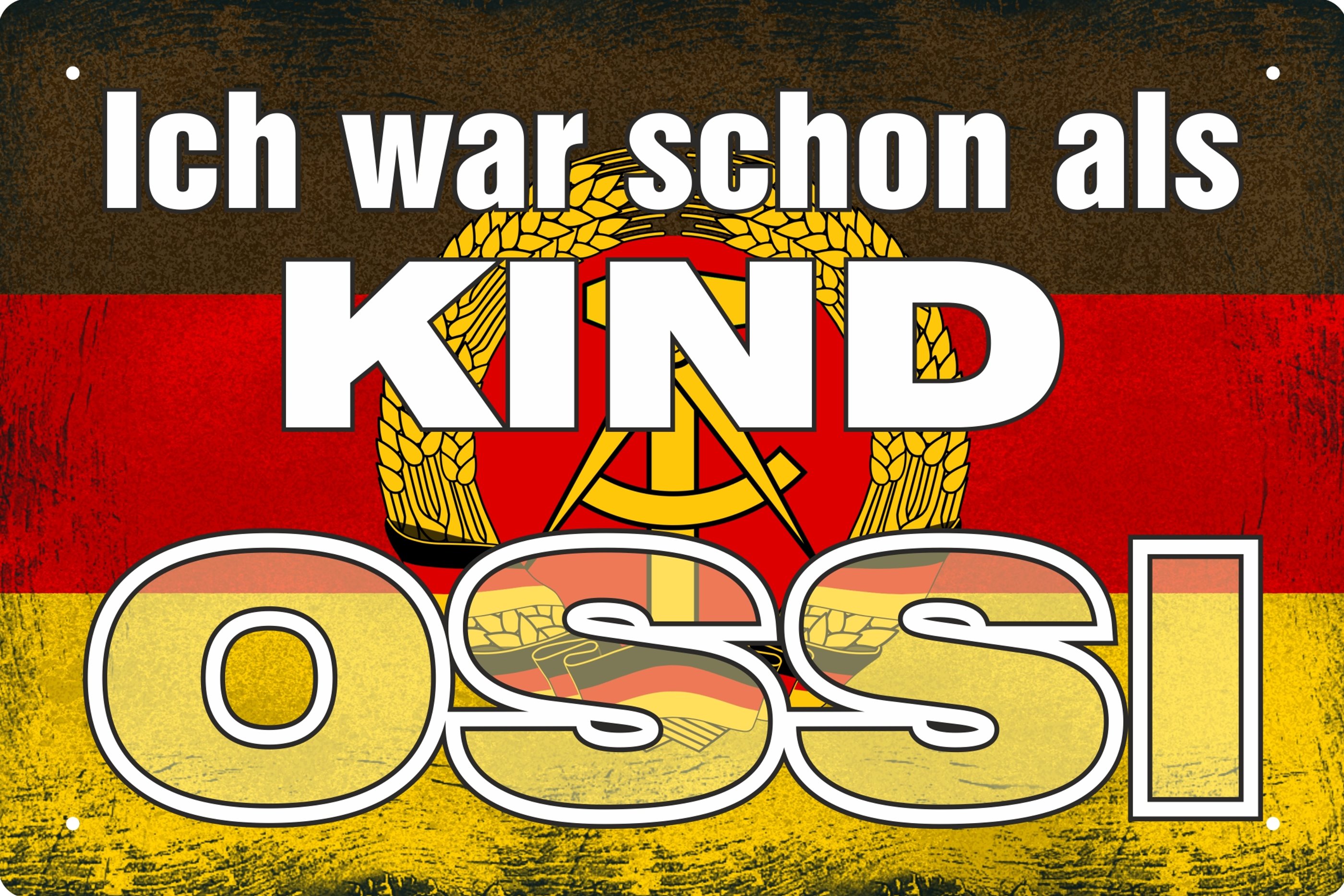 Blechschild Ich war schon als Kind OSSI 20x30cm Blechschilder