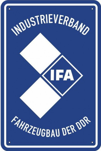 Blechschild IFA - Industrieverband Fahrzeugbau der DDR