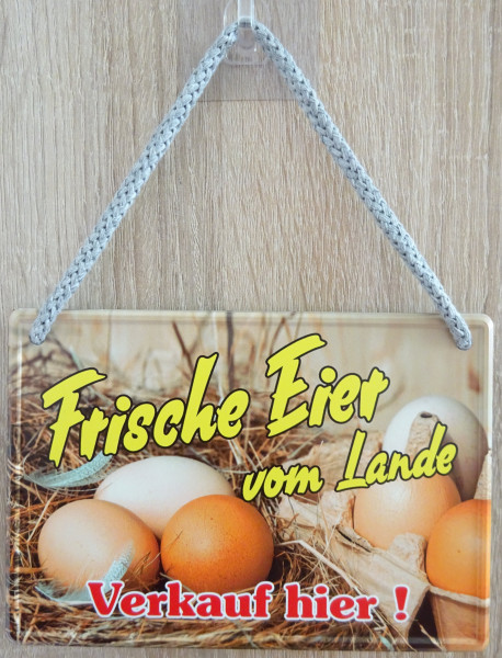 Hängeschild - Frische Eier vom Lande - Verkauf hier!