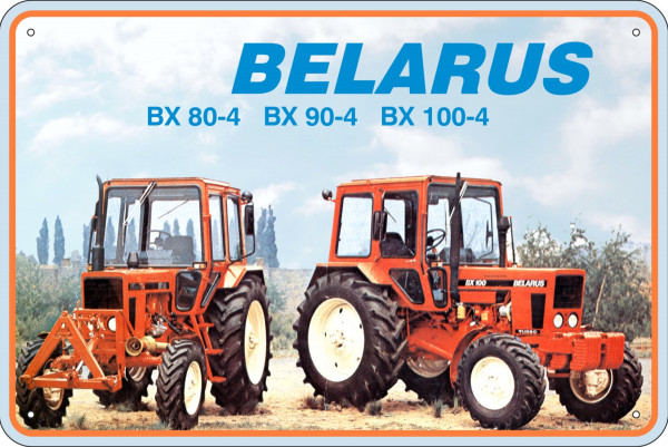 Blechschild Belarus BX80-4 BX90-4 BX100-4