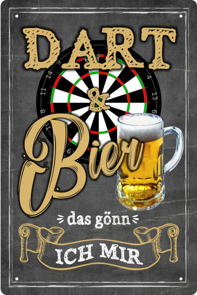 Blechschild Dart und Bier - das gönn ich mir