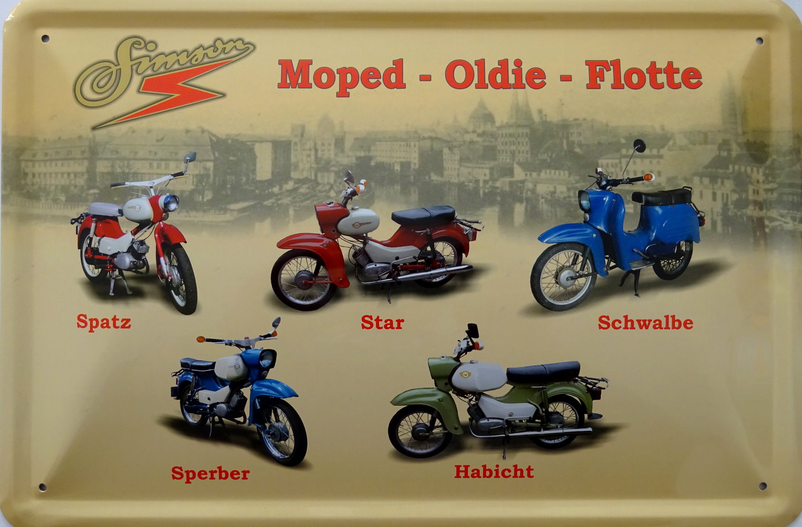 Blechschild 20x30 Flotte Vogelserie Schwalbe Spatz Star Sperber Habicht DDR Kult 