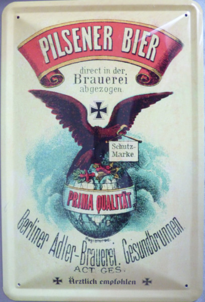 Blechschild Pilsener Bier Berlin Adler