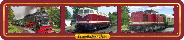 Straßenschild Eisenbahn Trio