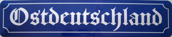 Straßenschild Ostdeutschland (blau)