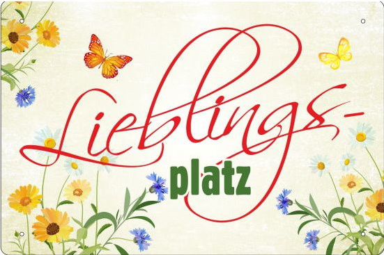 Blechschild Lieblingsplatz (bunt)