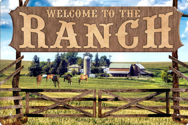 Blechschild Welcome to the ranch