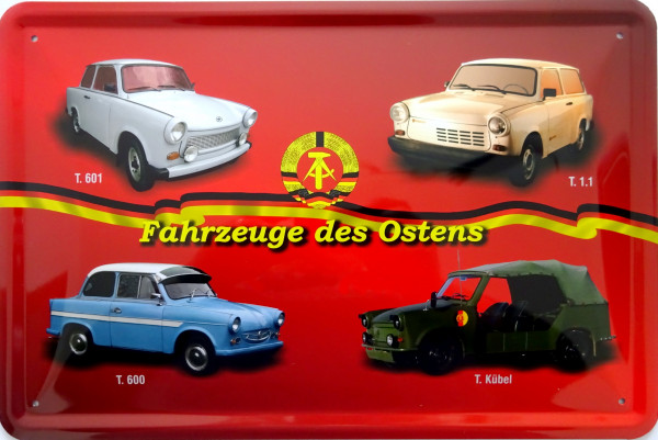 Blechschild Fahrzeuge des Ostens Trabant