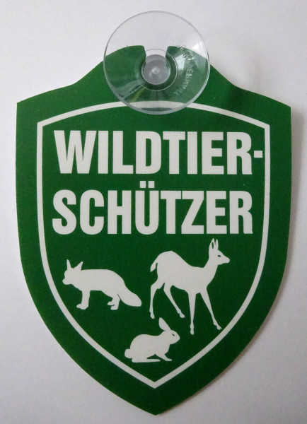 Schild mit Saugnapf - Wildtierschützer