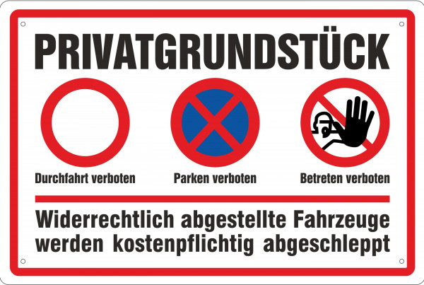 Blechschild Privatgrundstück