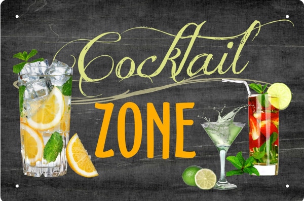 Blechschild Cocktail-Zone