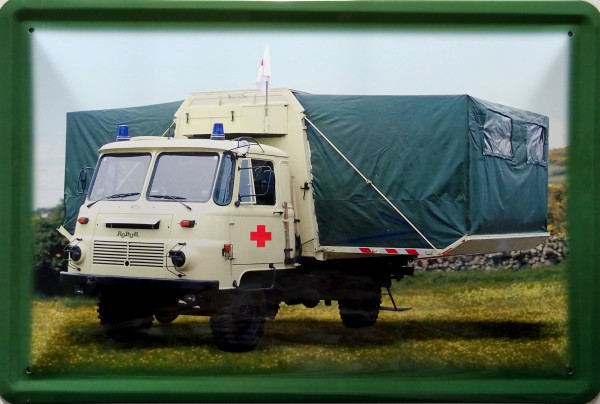 Blechschild Robur Armee mit Sanitärsaufbau