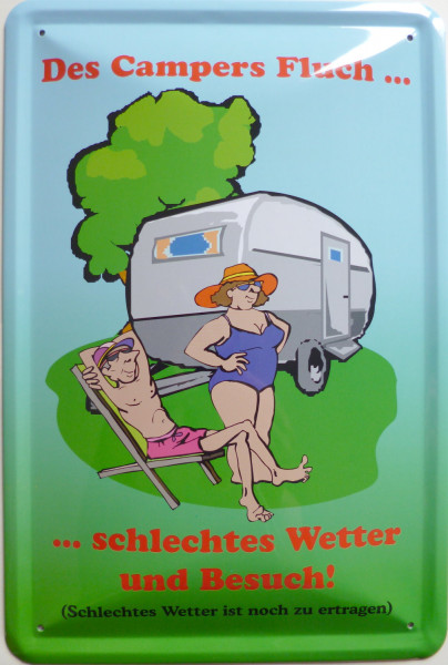 Blechschild Des Campers Fluch