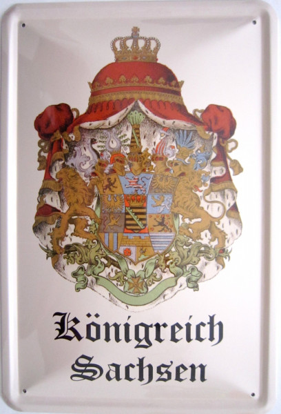 Blechschild Königreich Sachsen Wappen