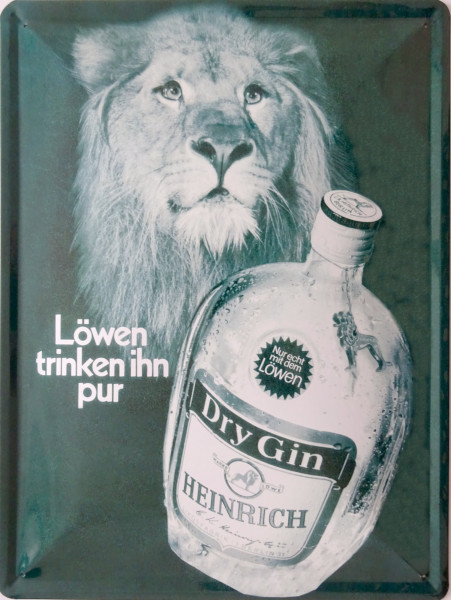 Blechschild 30x40cm Dry Gin Löwe