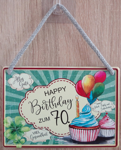 Hängeschild - Happy Birthday zum 70. Geburtstag