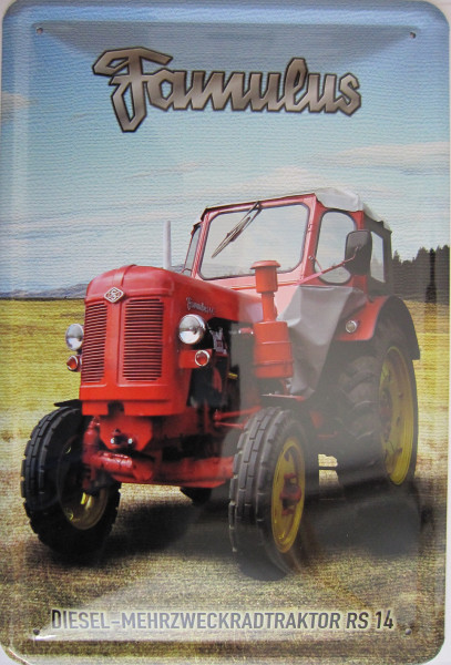 Blechschild Famulus Diesel Mehrzweckradtraktor RS14