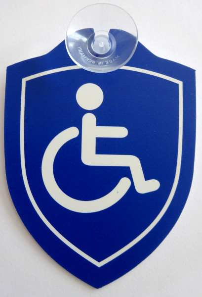 Schild mit Saugnapf - Rollstuhlfahrer