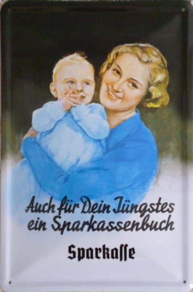 Blechschild 20x30cm - Sparkasse - auch für dein Jüngstes