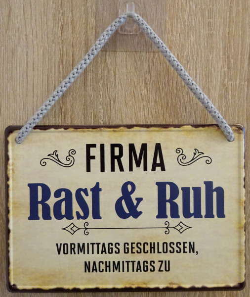 Hängeschild - Firma Rast & Ruh