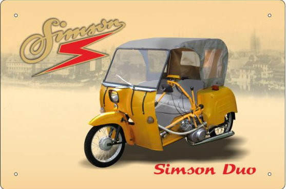 Blechschild Simson Krause Duo