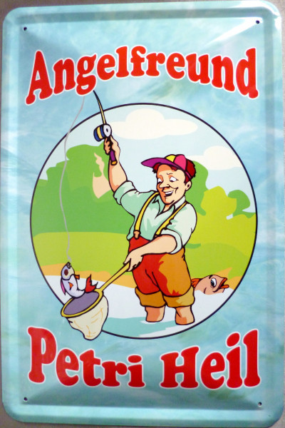 Blechschild Angelfreund Petri Heil