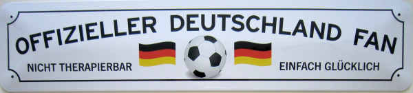 Straßenschild Offizieller Deutschland Fan (weiß)