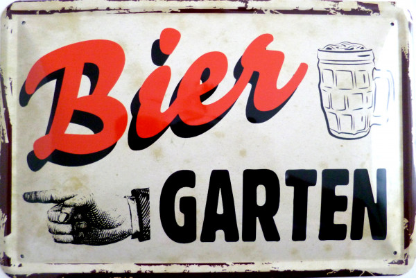 Blechschild Biergarten vintagte