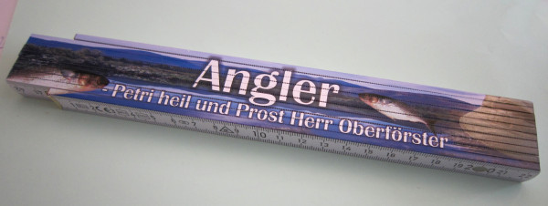 Zollstock 2m Angler - Petri heil und Prost Herr Oberförster