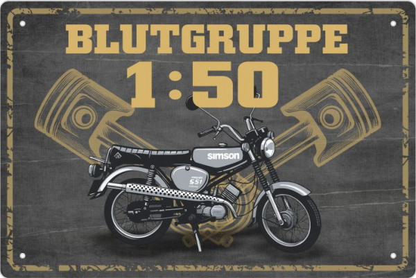 Blechschild Blutgruppe 1:50